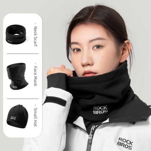 ROCKBROS Winter Neck Warmer Gaiter Ski Mask Balaclava Windproof Face Mask Cover Cold Weather Scarf for Men & Women