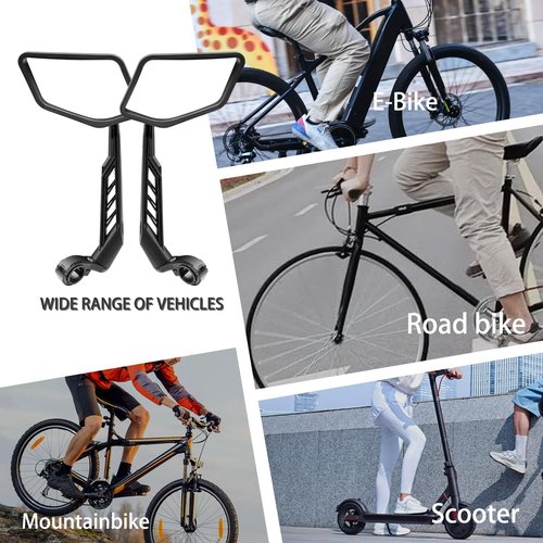 CLHMILY&Z Stainless Steel Lens Handlebar Bike Mirror Wider Angle Rotatable E-Bike Mountain Bike Mirror,Universal Rearview Mirrors,Safe Rearview Mirror, Bicycle Mirror, Cycle Mirror, Left