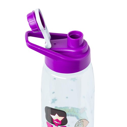 Silver Buffalo Steven Universe Featuring Garnet, Pearl, and Amethyst Water Bottle with Screw-On Lid, 28 Ounces