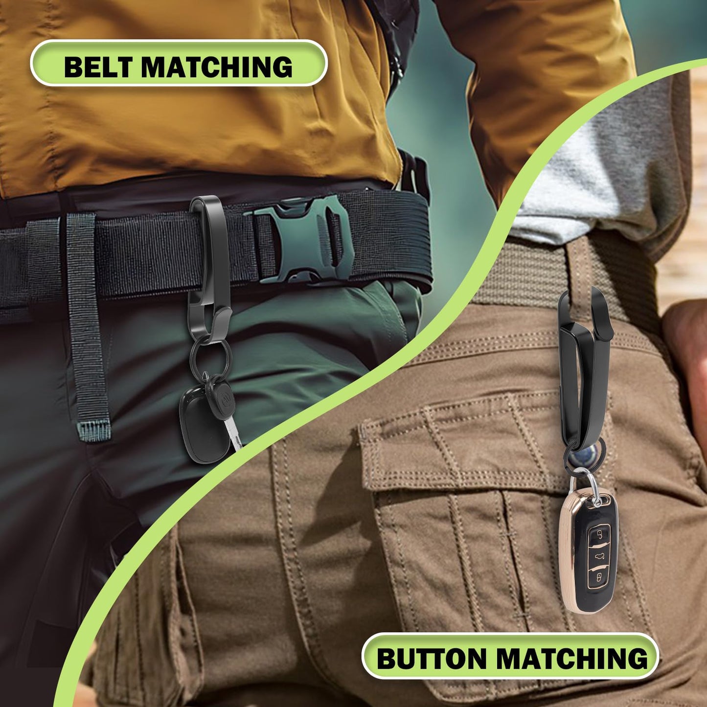 2PCS Duty Belt Key Holder, Quick Release With Ring, Premium Belt Clip for Police, Law Enforcement Agencies