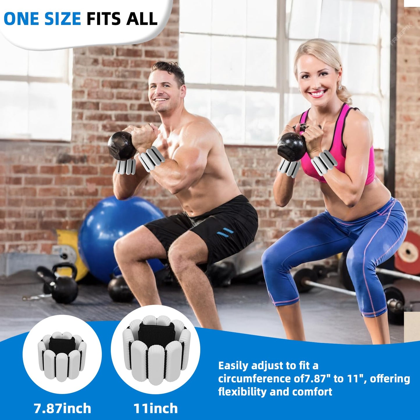 Ankle Weights for Women and Men, Adjustable Wrist Weighted Training Bracelet for Home Gym Workout, Strength Training Walkin Running, Foot weights for exercise, （1 LB each, Grey）2pc on Set