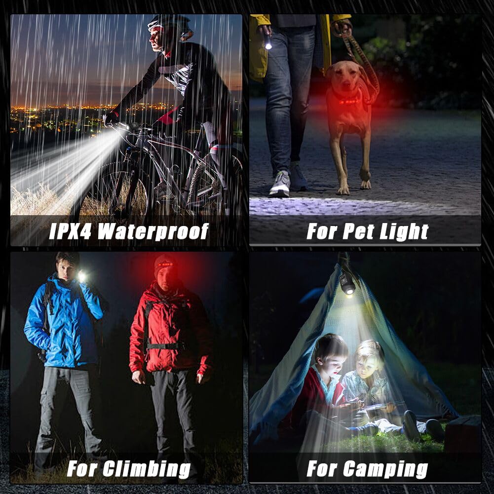 Abnaok Bike Light with Horn，USB Rechargeable Bike Light Set 120dB Powerful Bicycle Front Headlight and Back Taillight, 4 Light Modes, 6 Sound Modes，Easy to Install for Road Mountain Cycling