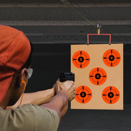 Highwild 250 Pack of 3-inch Fluorescent Orange Bullseye Adhesive Target Stickers - Suitable for Handguns, Rifles, BB Guns, Airsoft, Pellet Guns