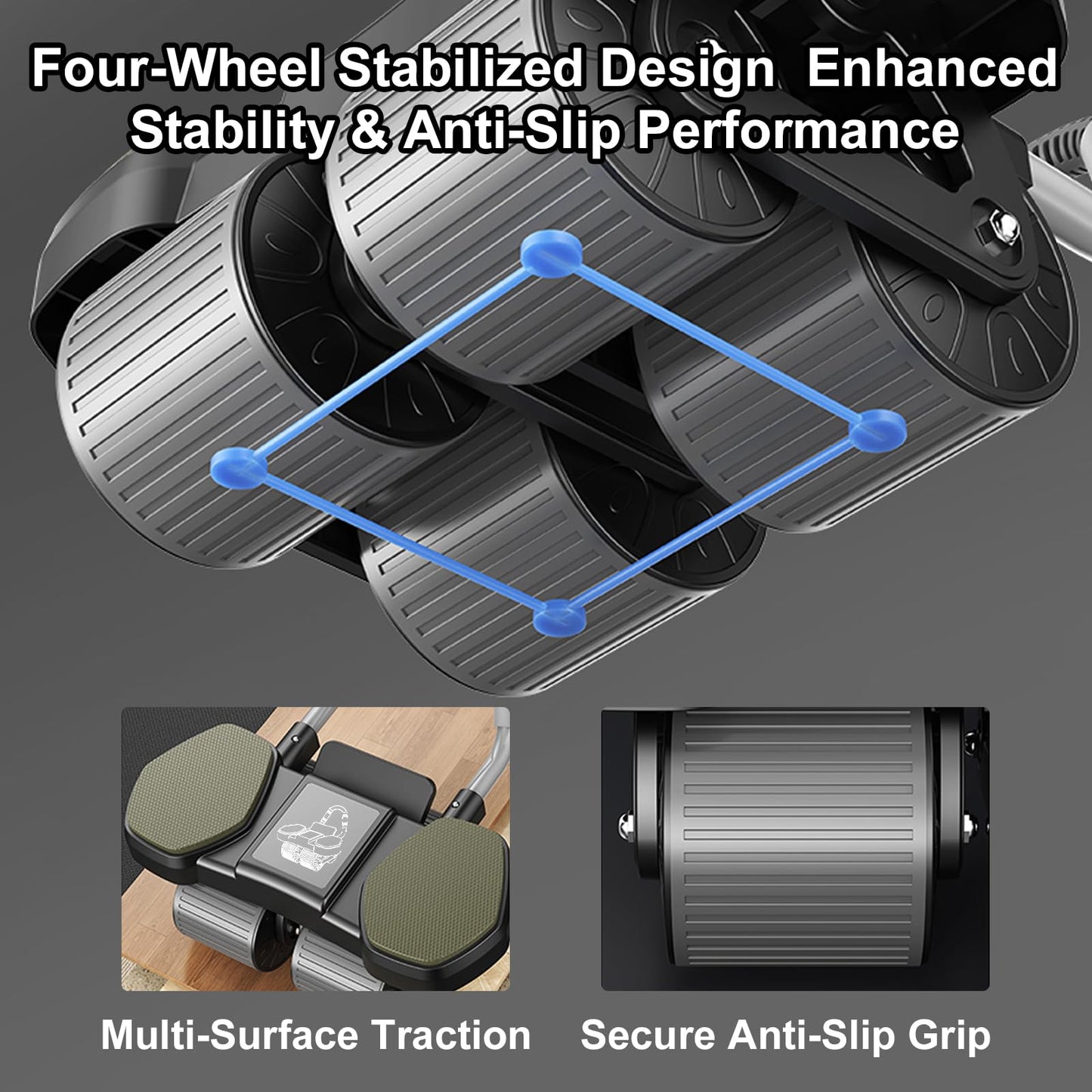 Auto-Rebound Ab Roller With Multifunctional Fitness Board,Core Strength Training, Push-Up Plank Stand, Ab Workout Equipment