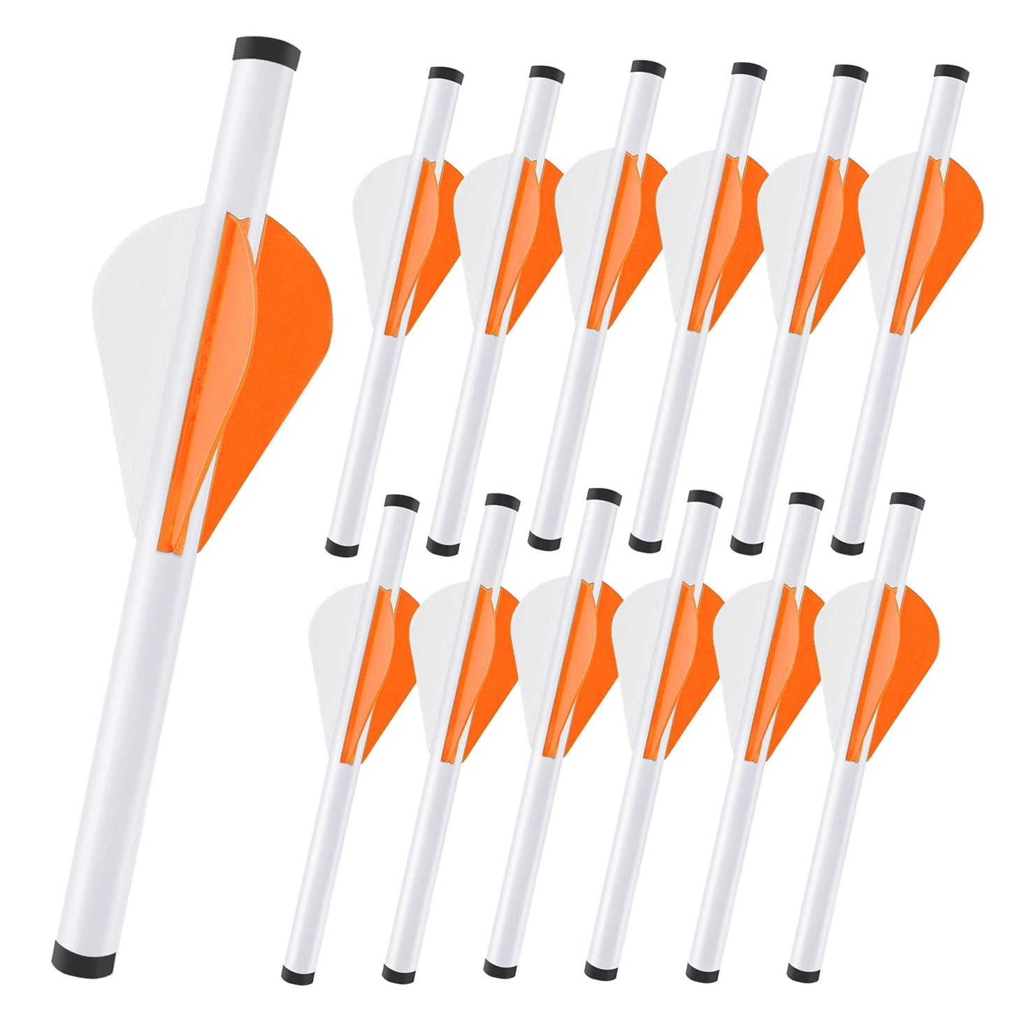 KEAUP 12 Packs Arrow Fletching with 2 Inch Arrow Vanes, Shrink Fletch Stretch Arrow Wraps Universal Fit for Arrows and Bolts, DIY Archery Fletching Tool