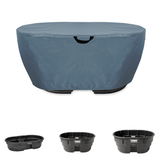 WORUO Waterproof Stock Tank Cover，Keep Your Stock Tank and Pool Clean, Keep Leaves and Debris out, Tear-Resistant and UV Resistant for Dustproof Weather Resistant (for 100 Gallon Oval Tank)