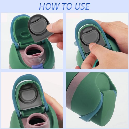 Lelucermaire Replacement Stopper and Bottle Seal Ring Compatible with Owala FreeSip 19/24/32/40oz Water Bottle Top Lid Seal Silicone Stopper Gasket Accessories (1Pcs White O Ring & 1Pcs Grey Stopper