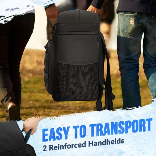 WOTOW Backpack Cooler 45 Cans - Tactical Insulated Soft Cooler Bag for Men Women - Large Capacity Leakproof Back Pack with Widened Top Handle, Cooler Backpack Camping Hiking Picnics Beach (Dark Black)
