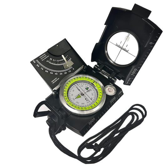 Lensatic Compass Military Grade, JYEASTZ Sighting Clinometer Compass for Hiking, IP65 Waterproof Professional Outdoor Compass Durable Boy Scout Compass with Carry Bag (Black)