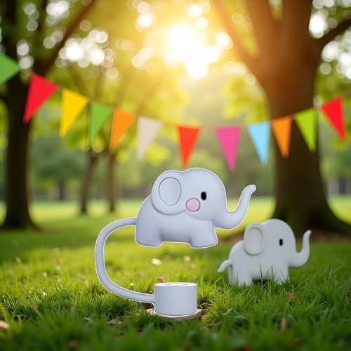 Elephant Straw Cover for Stanley 40&30 Oz Cup, 10mm Silicone Straw Covers Cap for Stanley Cup Accessories, Cute Topper for Tumblers, Cap Stopper for Reusable Straws Tip Lids（DM530）