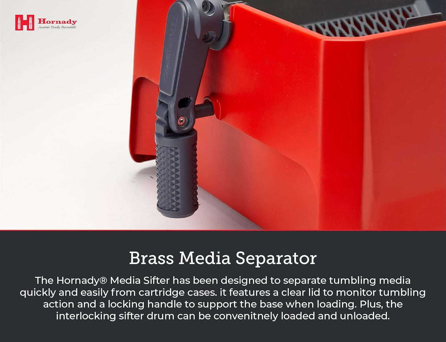 Hornady Rotary Media Sifter 050207 - Efficiently Separate Tumbling Media from Cartridge Cases with Clear Lid & Locking Pin