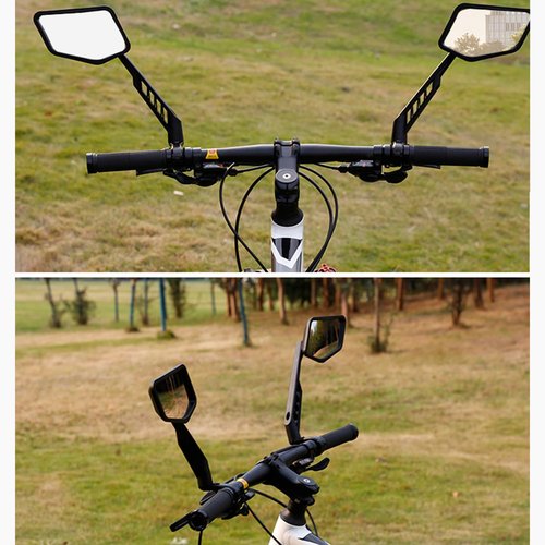 CLHMILY&Z Stainless Steel Lens Handlebar Bike Mirror Wider Angle Rotatable E-Bike Mountain Bike Mirror,Universal Rearview Mirrors,Safe Rearview Mirror, Bicycle Mirror, Cycle Mirror, Left