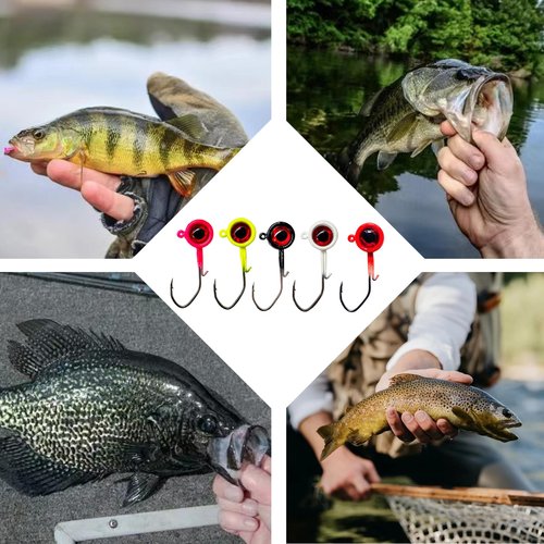 Bombite 40pack Crappie Jig Heads,Crappie Jigs Fishing Jig Heads Hook Lure Fishing Jigs Heads for Bass Fishing 1/16oz
