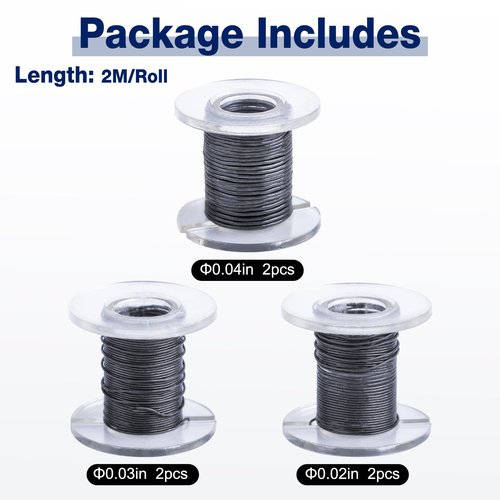 Goture Fly Tying Lead Wire,0.02”/0.03”/0.04" Fly Tying Wire Fly Tying Materials Soft Lead Wire Weight Thread Streamer Weight Line Fly Tying Equipment