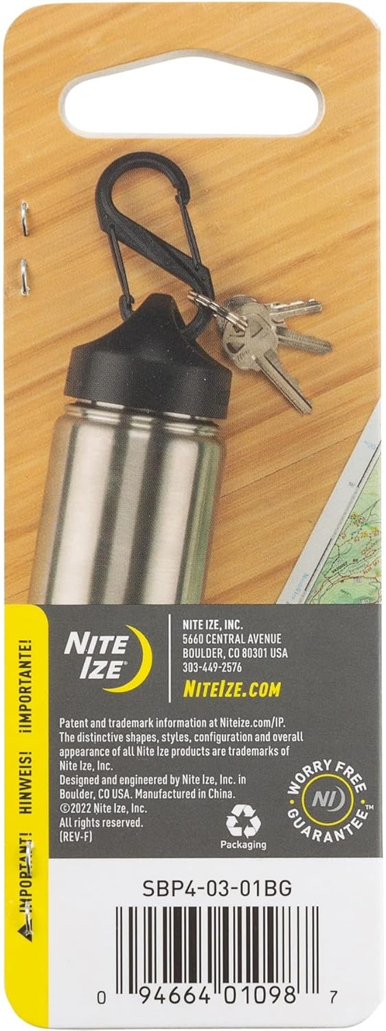 Nite Ize S-Biner Plastic Dual Carabiner #4 - Black (2-Pack)