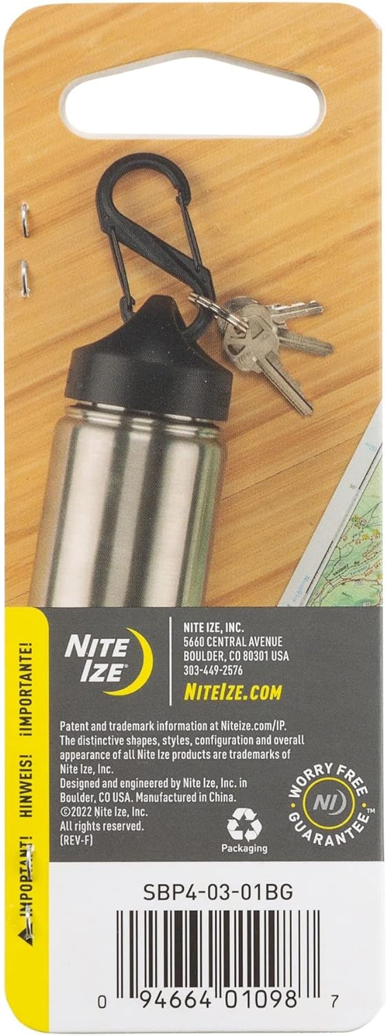 Nite Ize S-Biner Plastic Dual Carabiner #4 - Black (6-Pack)