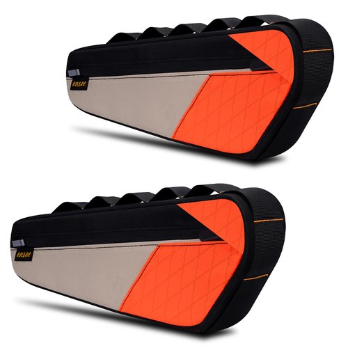 MAKELEN 2 Pack Bicycle Frame Pouch Bag Bike Storage Bag Bike Bicycle Triangle Bag for MTB Road Bike Cycling Bike Accessories Orange