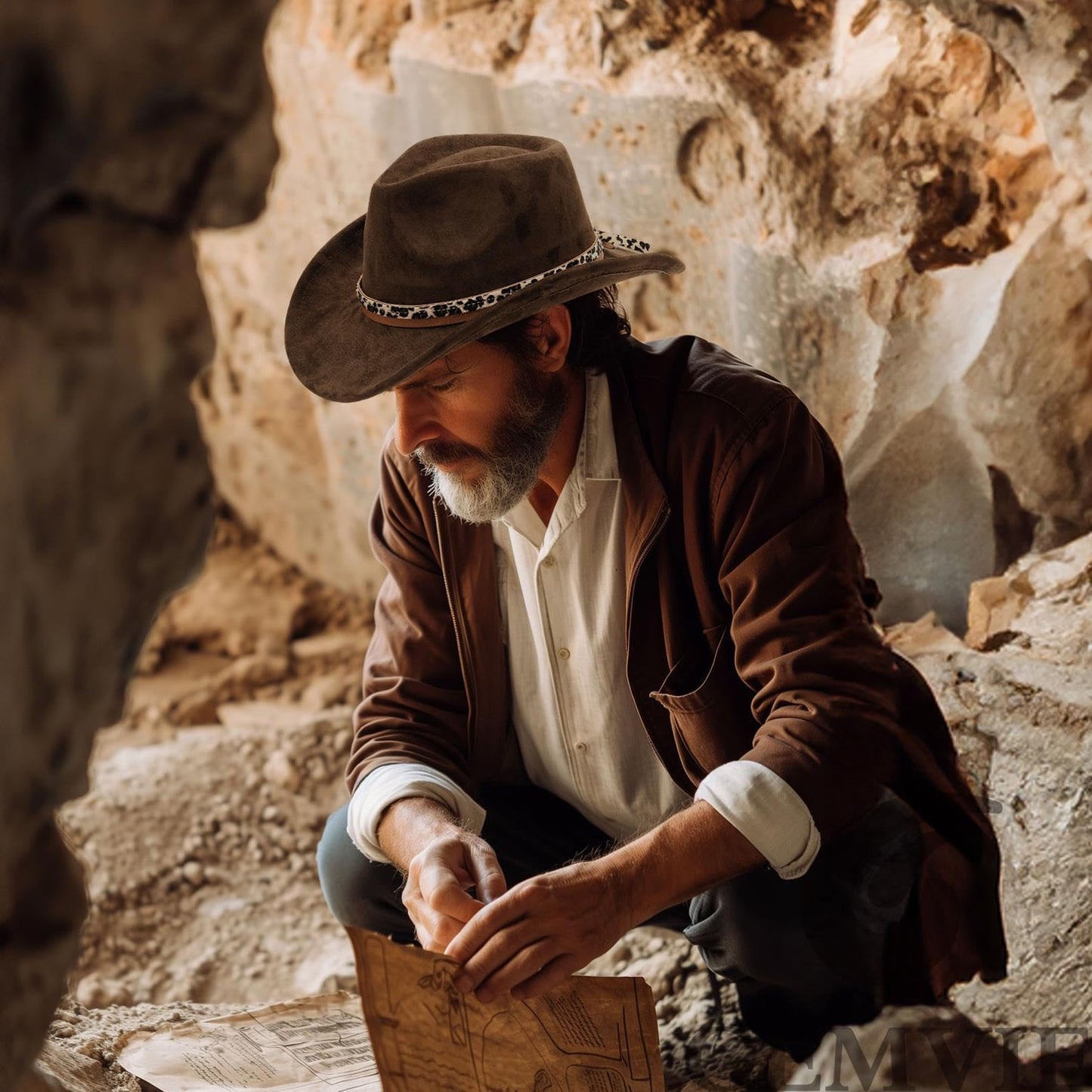 GEMVIE Suede Cowboy Hat for Men Women Roll up Brim Cowgirl Hat Classic Country Fedora Hat/Leopard Print-2