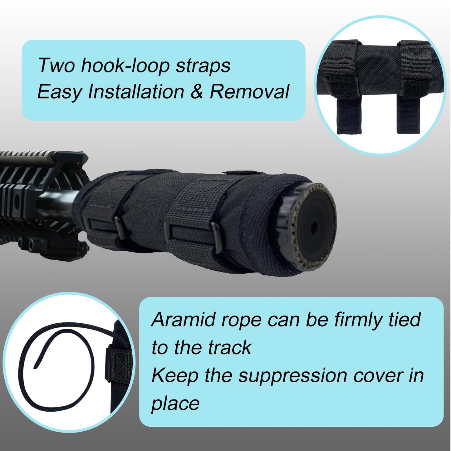 7" Heat Resistant Suppressor Cover with Microfiber Sleeve for Hunting Rifle Fireproof Suppressor Wrap