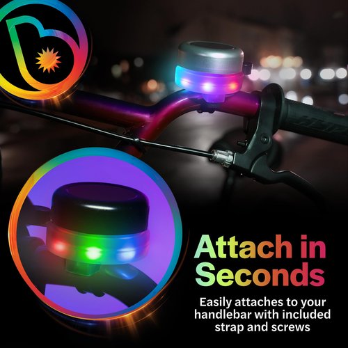 Brightz LED Light Up Bike Bell for Kids & Adults - Cool Kids Bike Accessory - Blue, Standard Size