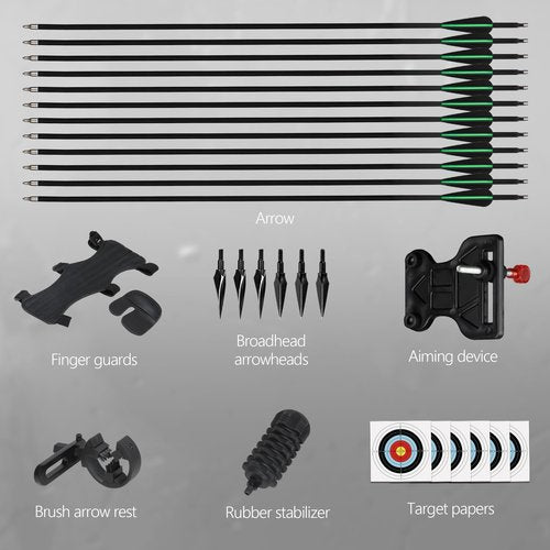 NorthSpoor 51" Recurve Bow and Arrow Adult Set, 40lb Takedown Archery Adult Bow Suitable for Outdoor Practice (Black)