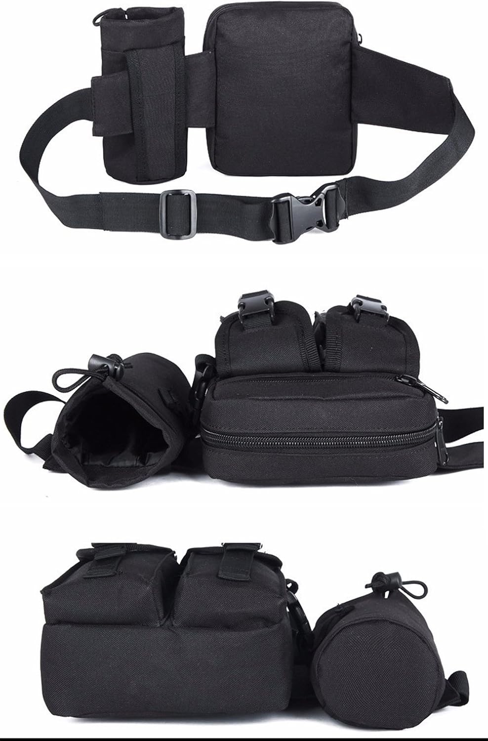 Tactical Waist Pack With Detachable Water Bottle Holder Pocket Fanny Pack & Outdoor Lumbar Bag for Hiking Travelling Climbing Cycling Camping Shopping Hunting Fishing