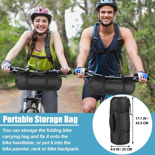 20 Inch Folding Bike Bag,Durable Folding Ebike Bags,Outside Waterproof Bike Bags,Portable Bike Transport Bag with Strong Webbing for Car Train Shipping Air Travel,Bike Accessories with Handlebar Case