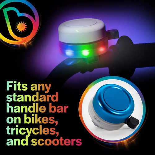 Brightz LED Light Up Bike Bell for Kids & Adults - Cool Kids Bike Accessory - Blue, Standard Size