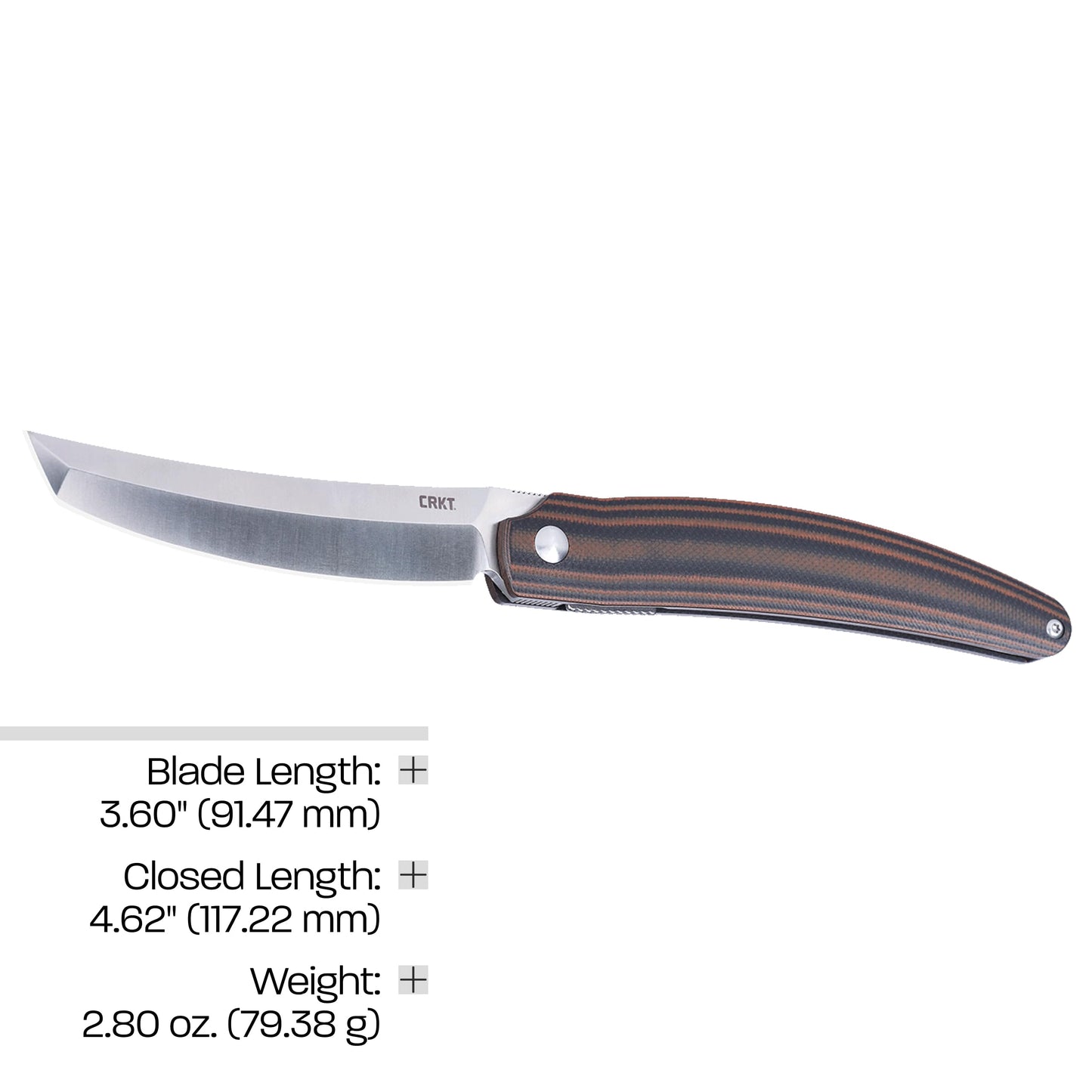 CRKT Ancestor Everyday Carry Folding Knife: Tanto with D2 Steel Blade, G10 Handle, Liner Lock, 5930