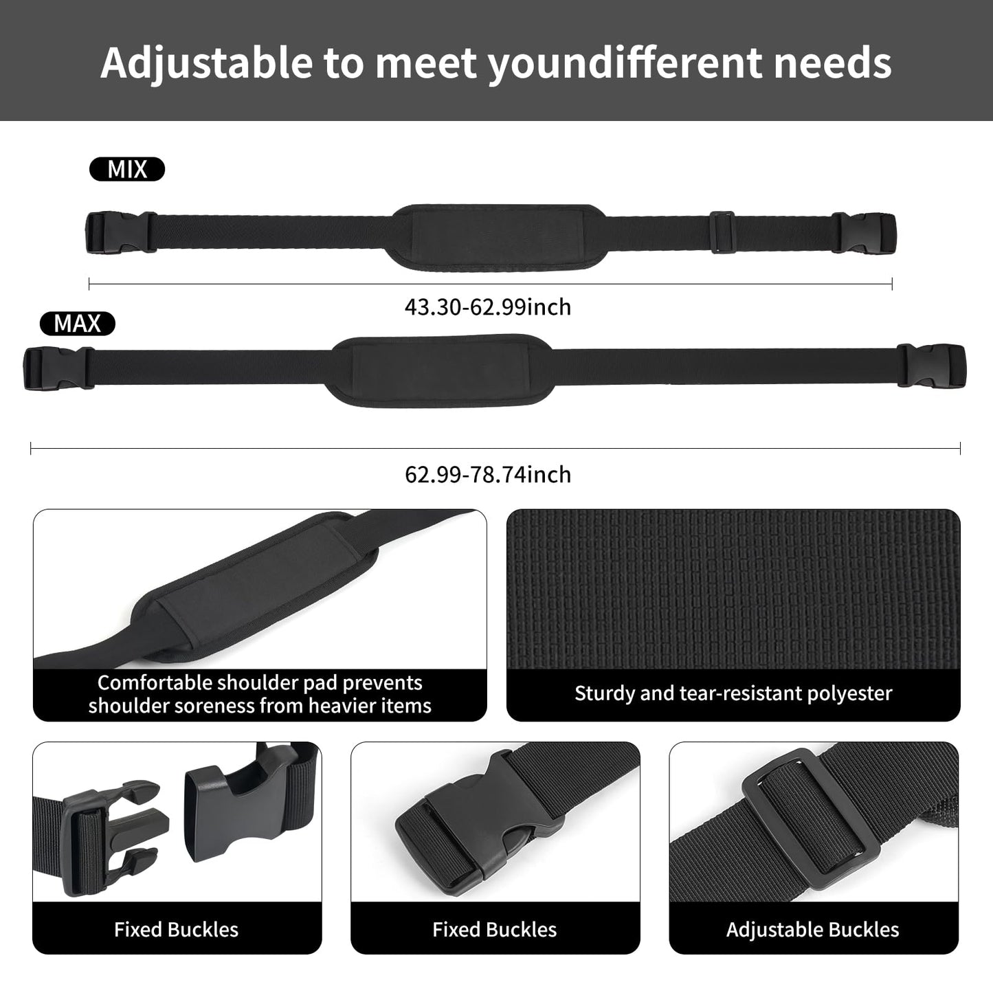 5 Pack Adjustable and Sturdy Carry Strap for Beach Chair - Ideal for Camping and Outdoor Activities