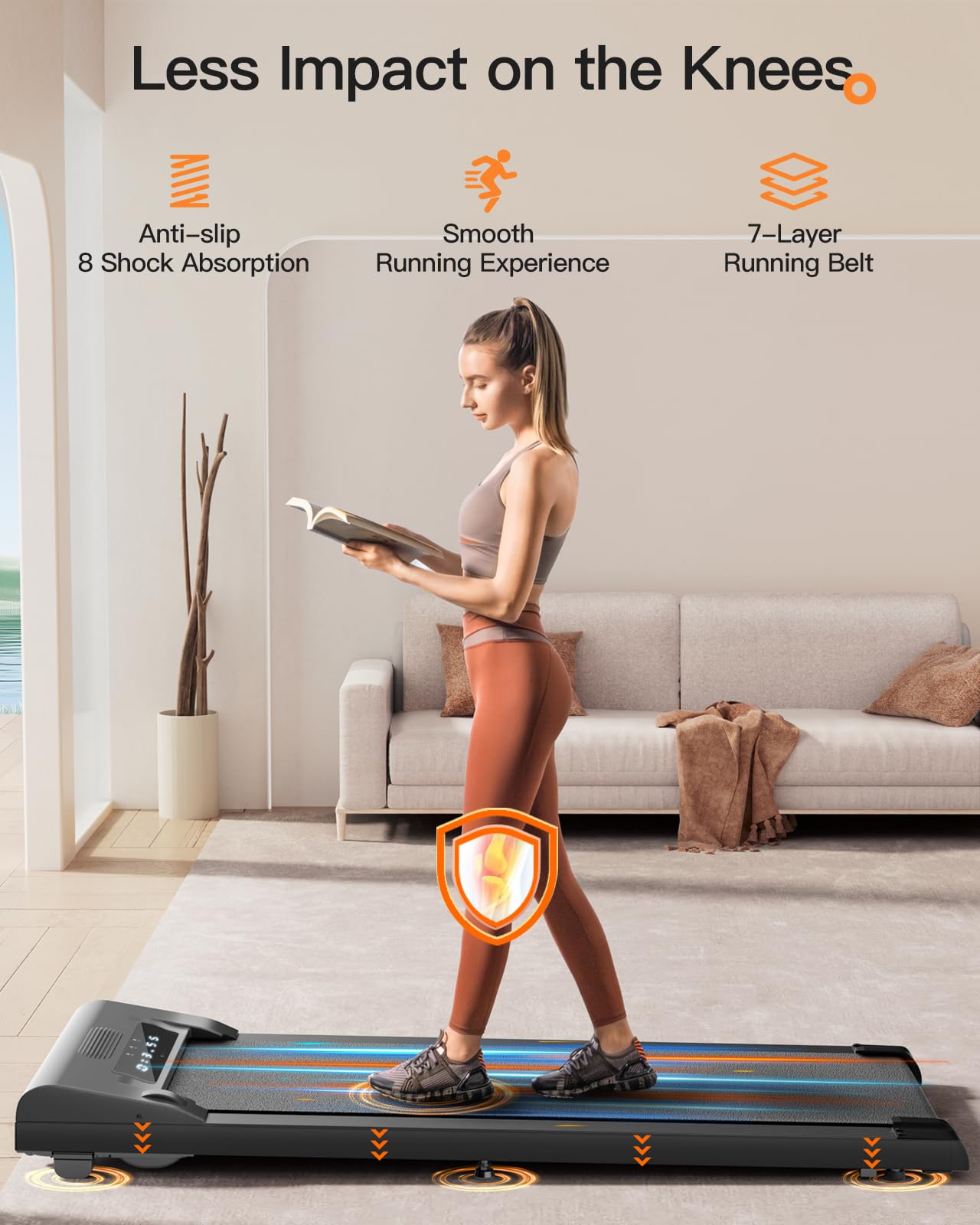 LONTEK Walking Pad, Small Under Desk Treadmill, Quiet Walking Treadmills for Home Office
