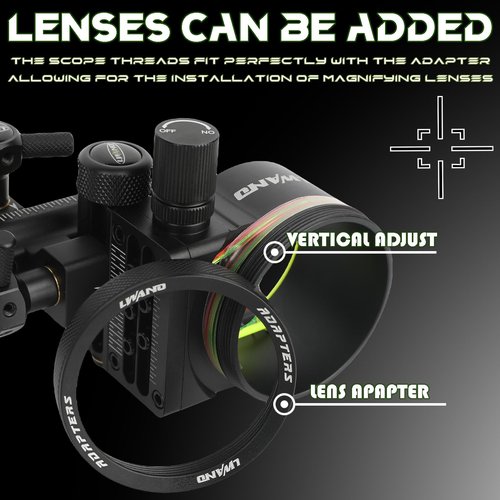 Precise Compound Bow Sight - 5-Pin Bow Sights for Compound Bows, 0.019" Pins CNC Aluminum, Anti-Glare Design‌ for Right Hand Hunters Outdoor Hunting (Short Frame‌)