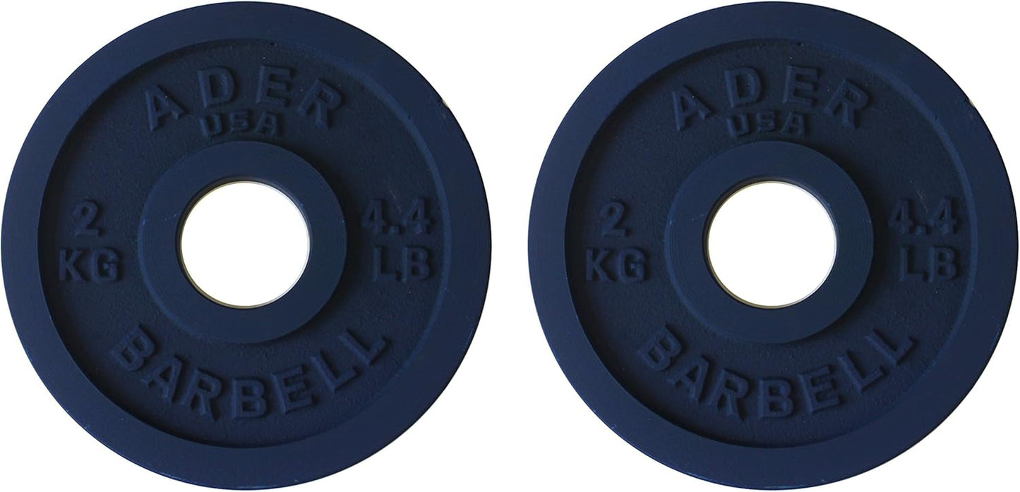 Precision Color Olympic Weight Plates - Ader 1 KG Metal Plates for Strength Training