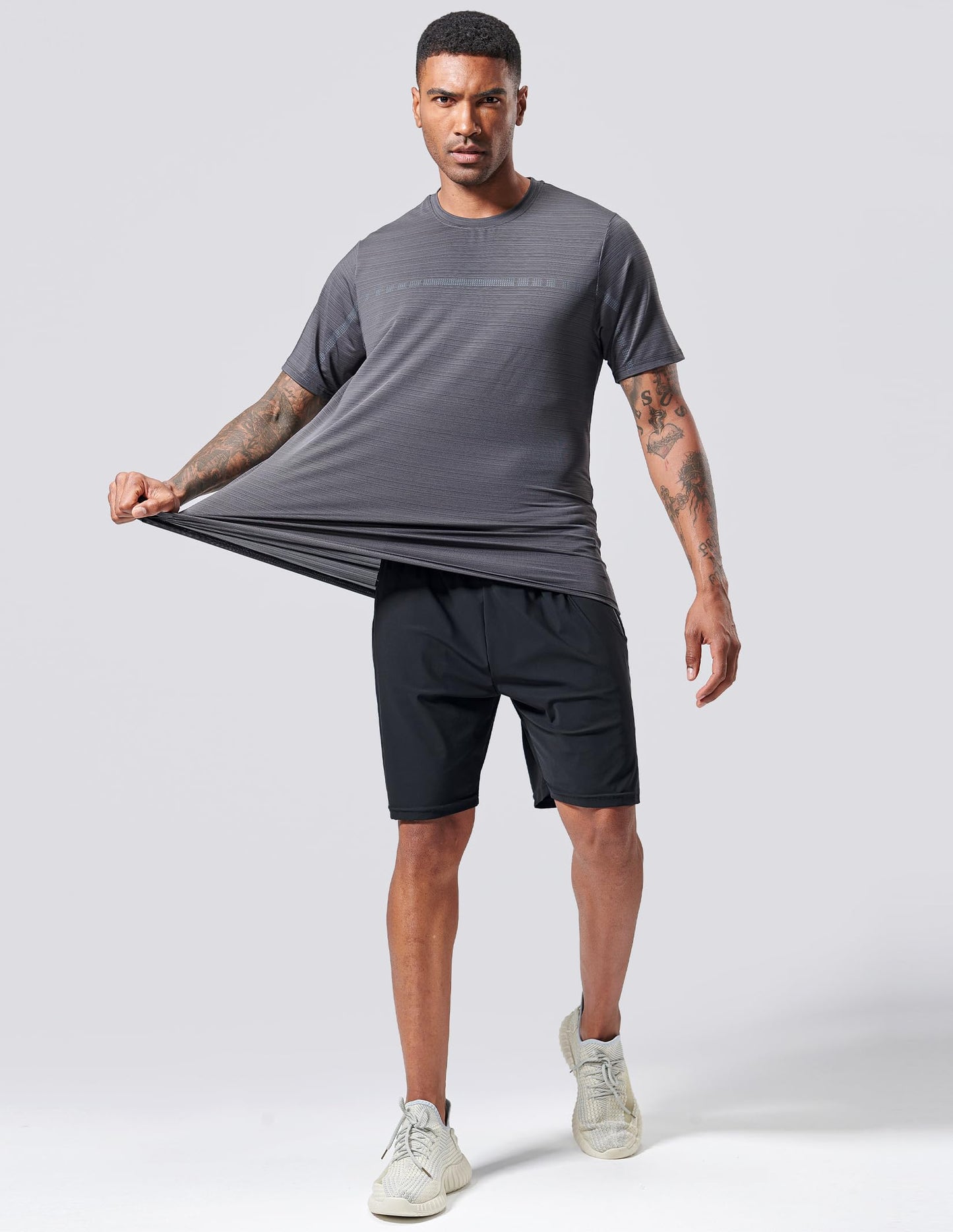 5 Pack Men’s Active Quick Dry Crew Neck T Shirts | Athletic Running Gym Workout Short Sleeve Tee Tops Bulk (Set 12, 4X-Large)
