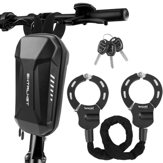 SHTALHST Scooter Lock, Universal Scooter Bag, Electric Scooter Accessories, Electric Scooter Locks Anti Theft, Rugged Secure Chain Locks for Bikes, Scooters, Segway Ninebot and NIU,Black