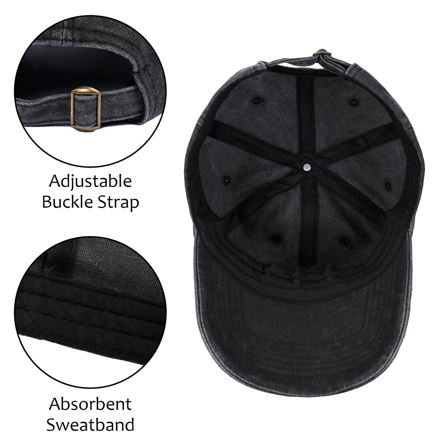 Animal Tribal Wolf Embroidered Baseball Cap for Women Men Vintage Adjustable Washed Distressed Denim Baseball Hat