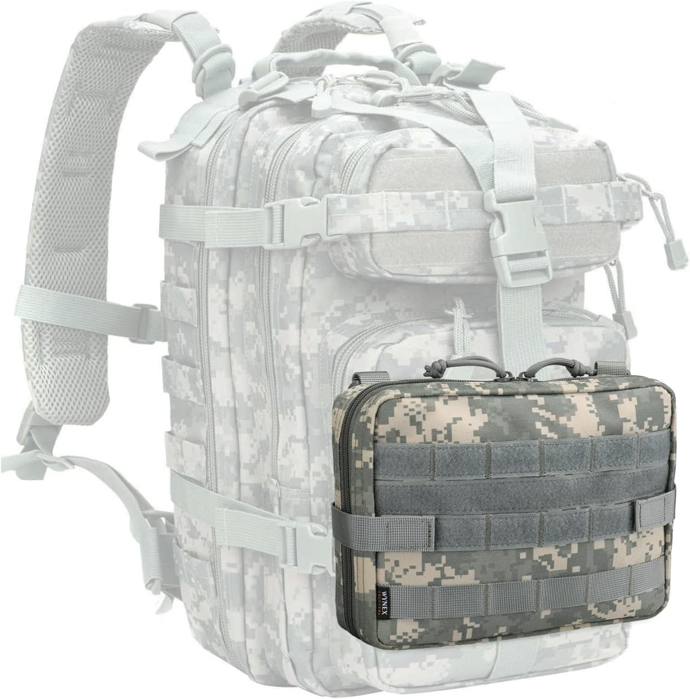 WYNEX Tactical Admin Molle Pouch, Medical EDC EMT Utility Bag Shell Design Attachment Pouches 1000D Nylon Hiking Belt Bags