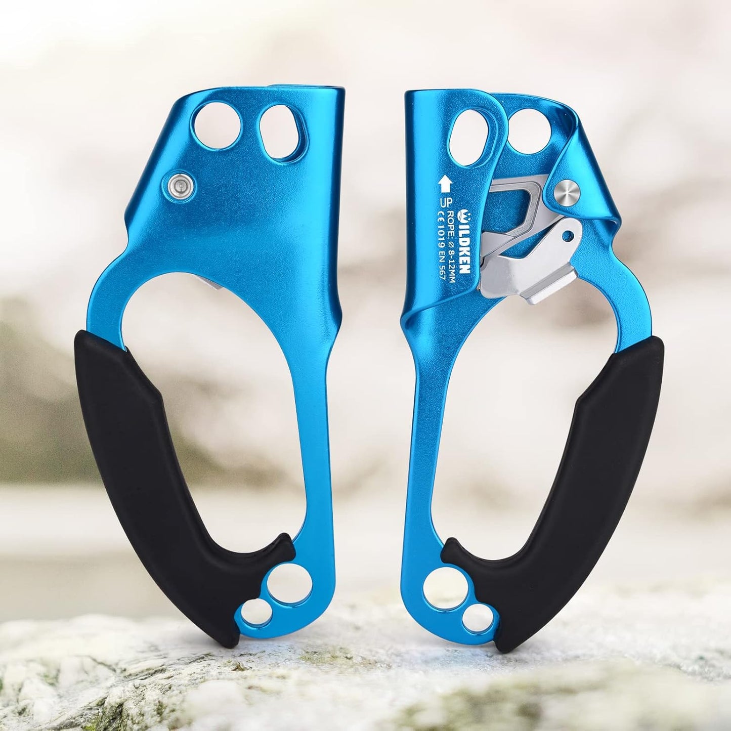 WILDKEN Climbing Hand Ascender Outdoor Mountaineering Tree Arborist Climbing Rappelling Equip Hand Ascender for 8-14MM Rope Left Right Hand Ascender