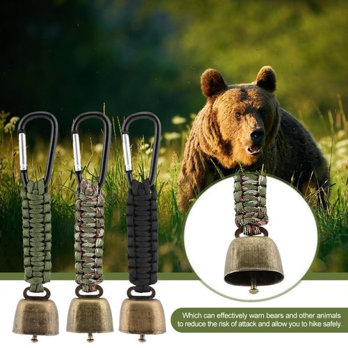 Ranjaner 3pcs Bear Bell with 3pcs Whistle Aluminum Bear Bells for Hiking and Emergency Whistle for Hiking, Biking, Fishing, Climbing, Outdoor Camping and Hiking Protection(Size:6 PCS)