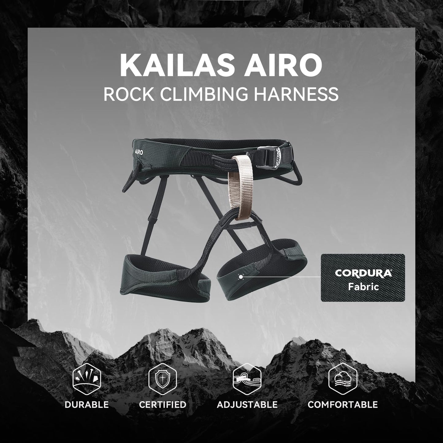 KAILAS Airo Rock Climbing Harness Roofing Harnesses Men Safety Harness for Construction Tree Climbing Mountaineering Harness