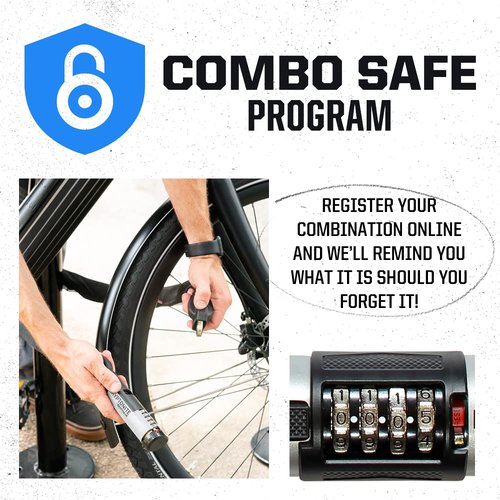 Kryptonite KryptoLok Combo Bike U-Lock, Anti-Theft Security, 12.7mm Steel Shackle, 4-Digit Resettable Combination, U-Shape, Black