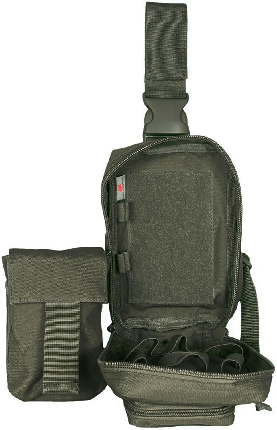 FOX OUTDOOR PRODUCTS Drop Leg First Responder System Pouch - Tactical Thigh & Belt Attach Accessory with Elastic Loops & Additional Rip Away Pouch