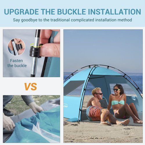 Elegear Beach Tent with 360° Removable Canopy + Portable Beach Tent with Canopy