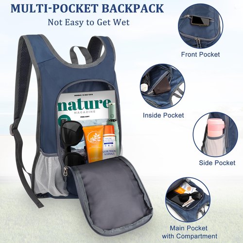 Qcute 15L Hiking Backpack Lightweight Packable Hiking Daypack Small Foldable Shoulder Bag Travel Day Pack Outdoor Gear
