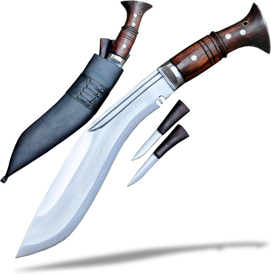 Authentic Farmer Kukri-khukuri Knife -10" Handcrafted Carbon Steel Blade, Full Tang Handle, Buffalo Leather Scabbard - Ideal for Camping, Bushcraft, Outdoor & Survival Use-from Nepal