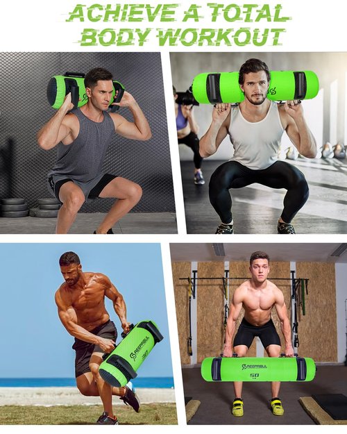 SAEEPABUL Aqua Bag Water Weight Bag for Strength Training, Portable Sandbag Alternative for Full Body Fitness, Core and Balance Workouts, Ideal for Home Gym and Travel Weight Training - Green