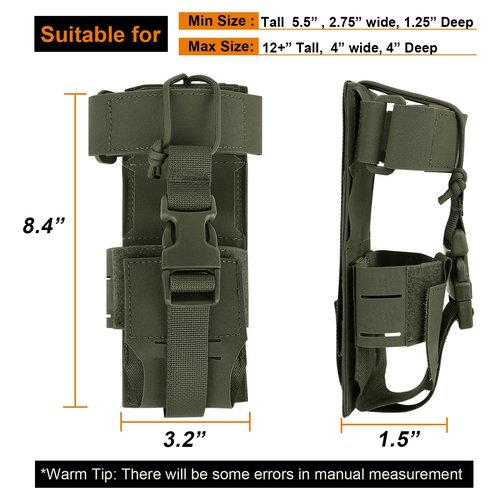 Molle Raido Pouch Tactical Radio Holster Holder Military Heavy Duty Pouches Bag for Two Ways Walkie Talkies Adjustable Storage Nylon Holders