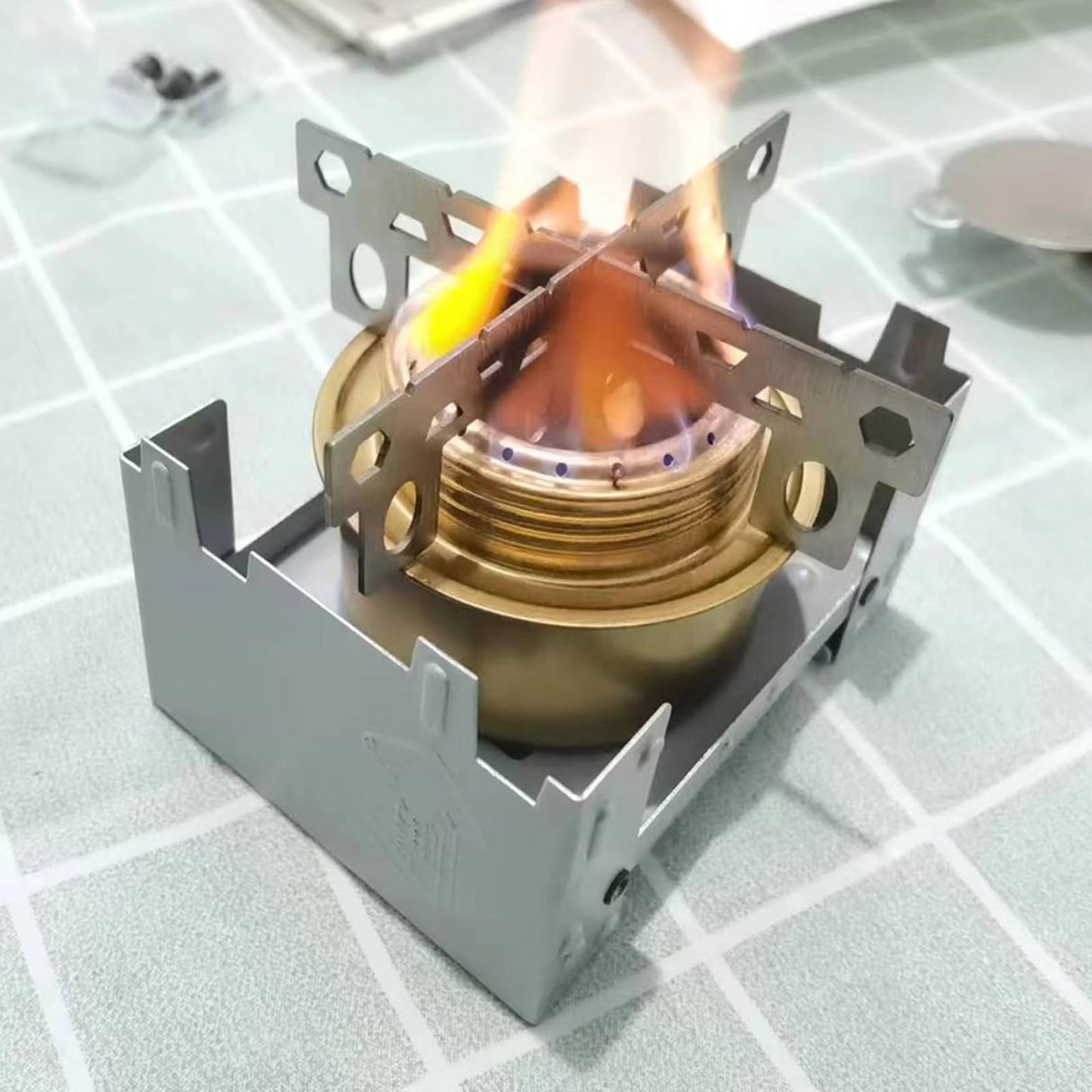 Fowspvzn Portable Stainless Steel Alcohol Stove Stand Rack Support Outdoor Camping Hiking