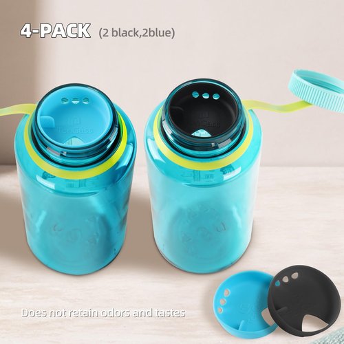 TonGass [4-Pack BPA-Free Silicone Wide Mouth Splash Guard Competible with Nalgene Wide Mouth Water Bottles Anti-Spill Intended Accessory for HydraPak Water Bottle Splash Guard Fits 63mm Waters Bottle
