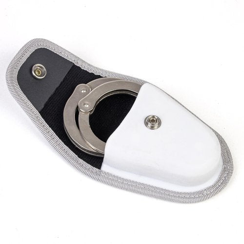 Vulcanforce Heavy Duty Nylon Handcuff Case with Snap Closure – Fits Law Enforcement Duty Belts – Durable Handcuff Holster (White)